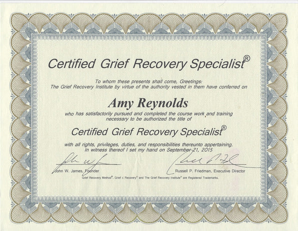 Grief Recovery Method 7-Week Series-PRIVATE SESSION